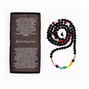 Emotional Healing Lava Stone Chakra Necklace