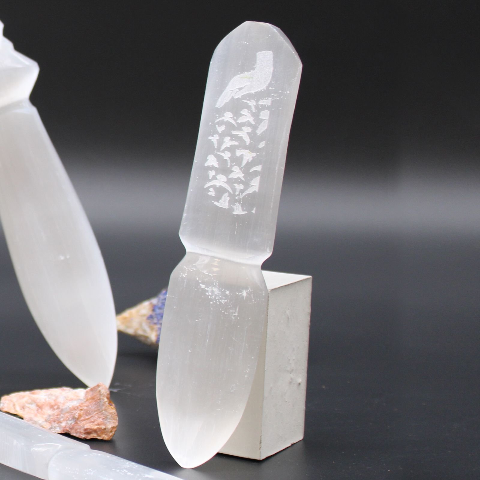 bond releasing selenite ritual athame knife Bond Releasing Selenite Ritual Athame Knife
