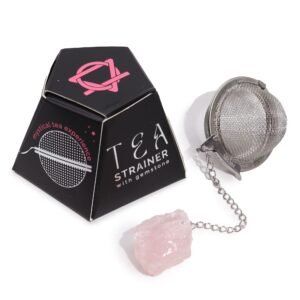 Heart-Opening Raw Crystal Tea Strainer Rose Quartz