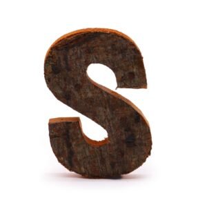 Rustic Monogram Decor Letter S Bark