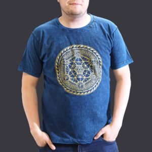 Serenity Chakra Stonewashed Cotton T-Shirt Blue