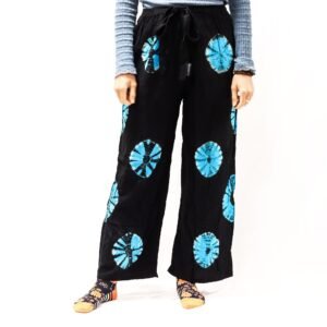 Calm Lounge Pants Black Blue Tie-Dye