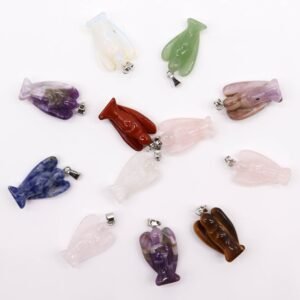 Guardian Light Gemstone Mini Angel Pendants