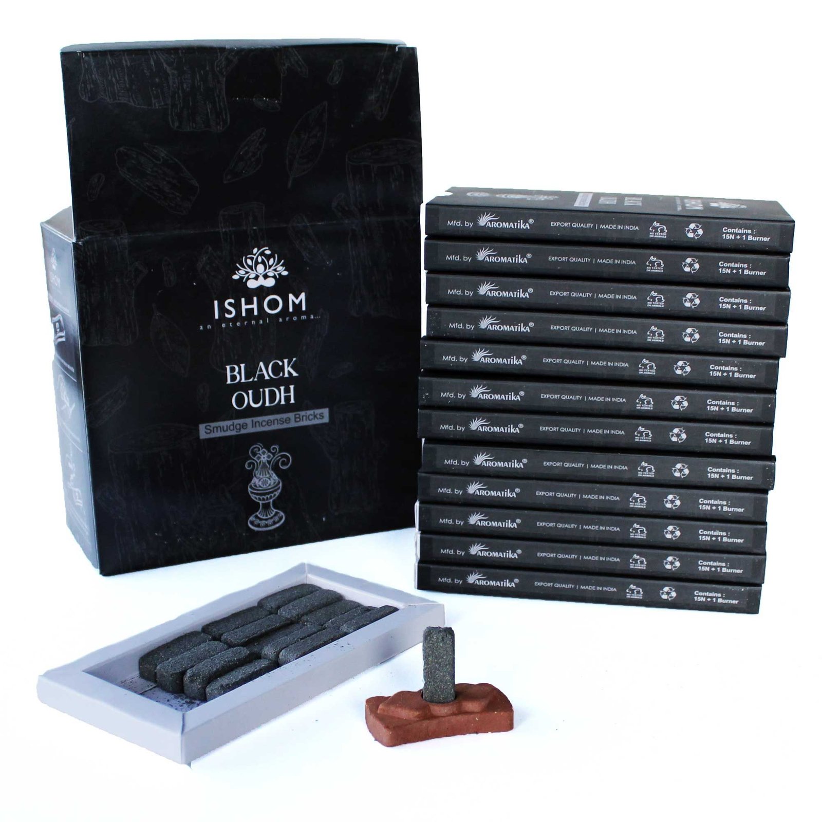 mystic incense smudge bricks set black wood Mystic Incense Smudge Bricks Set Black Wood - Image 2