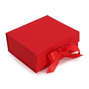 Festive Medium Square Gift Box Red
