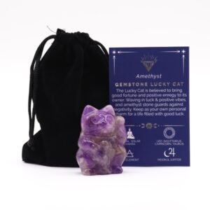 Intuition Lucky Cat Figurine Amethyst