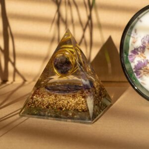 Soothing Clarity Orgonite Pyramid Amethyst Copper
