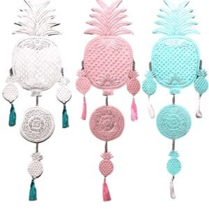 Sunlit Welcome Aluminium Hanging Mobile Pineapples