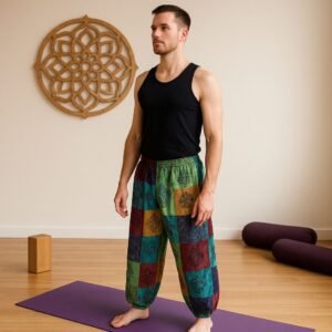 Grounding Flow Pants with Green Mushroom Print