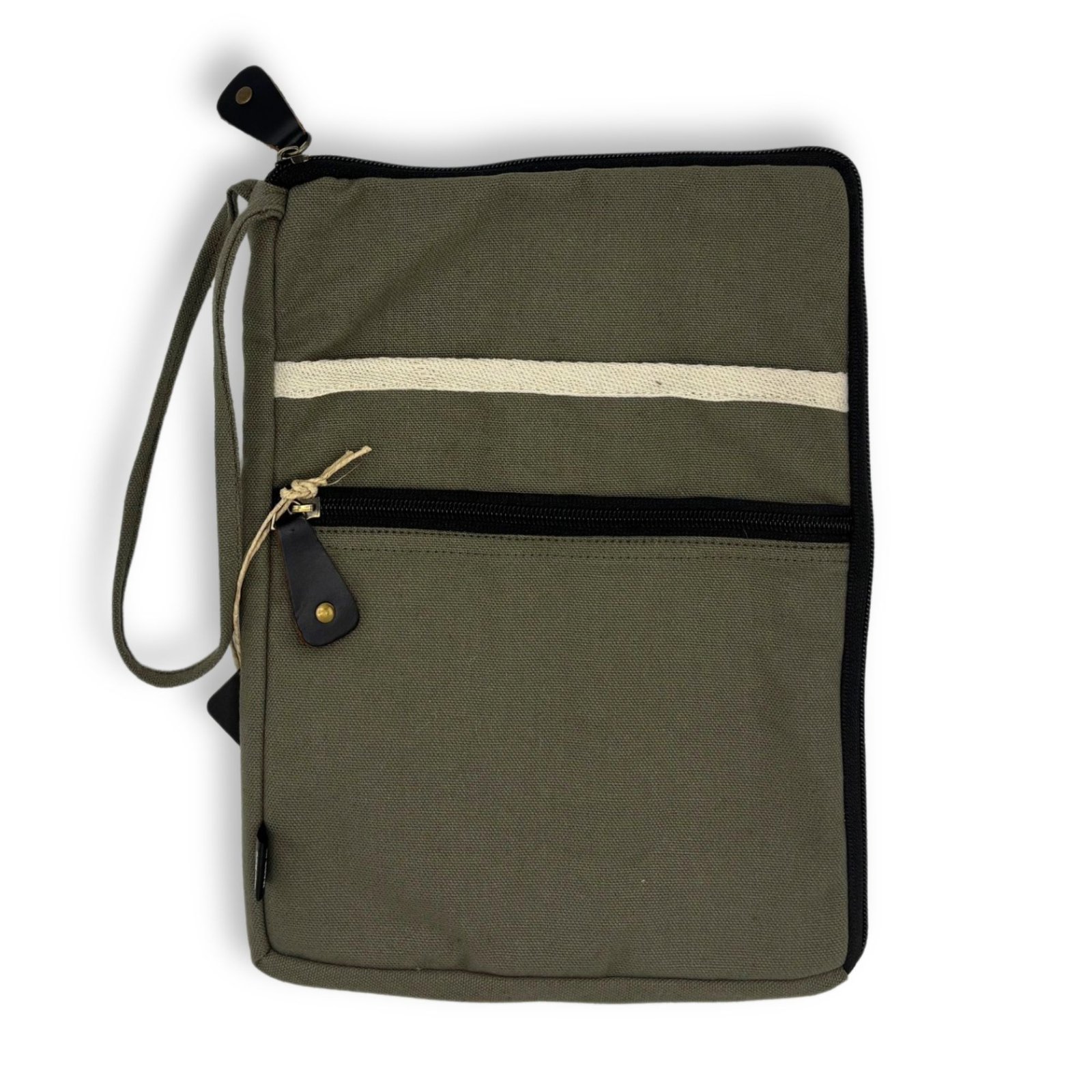 large canvas laptop pouch olive green Large Canvas Laptop Pouch Olive Green