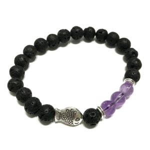 Calming Diffuser Lava Stone Bracelet Amethyst