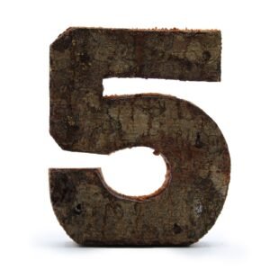 Rustic Home Number Decoration Natural Bark 5