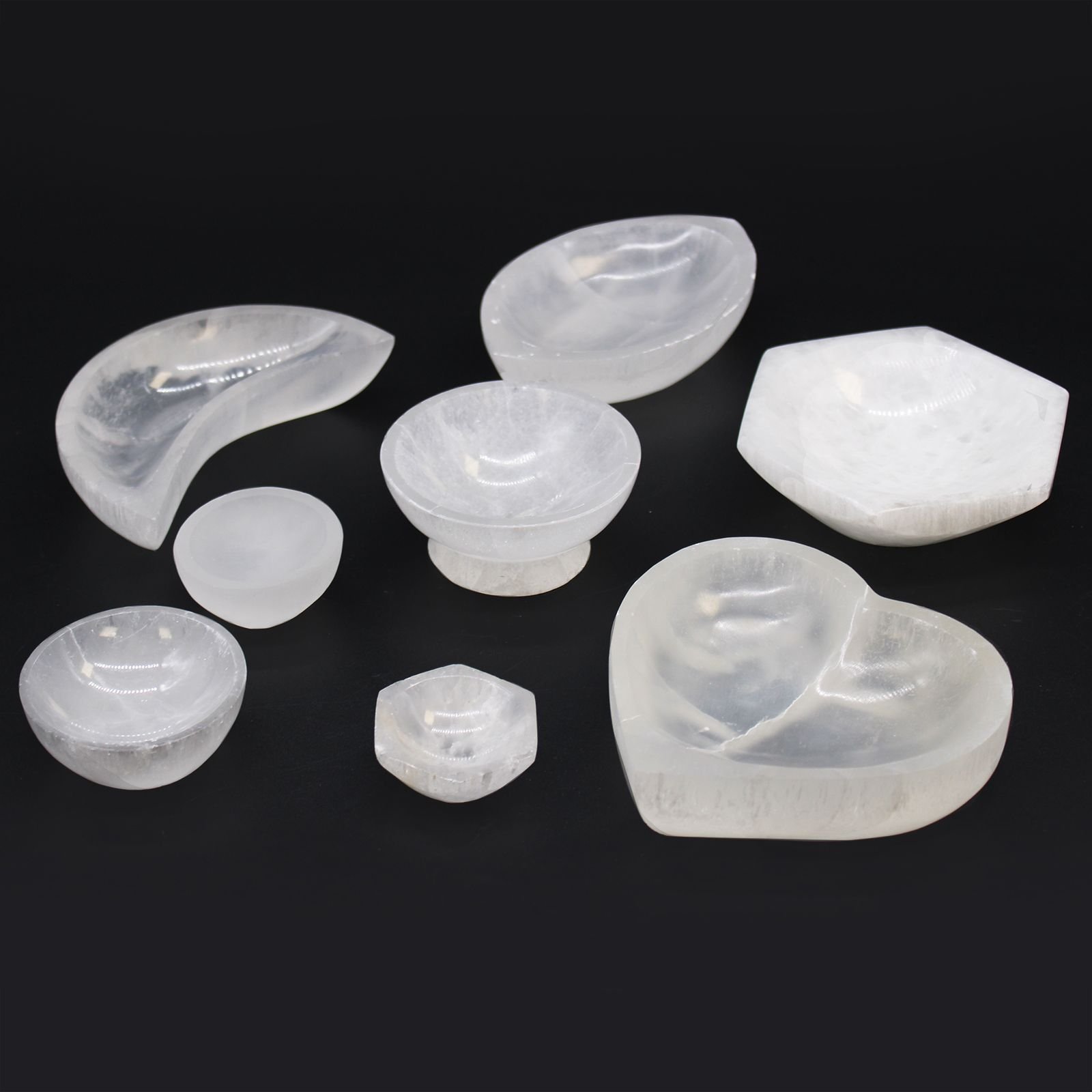 cleansing selenite round crystal bowl 10cm Cleansing Selenite Round Crystal Bowl 10cm - Image 5
