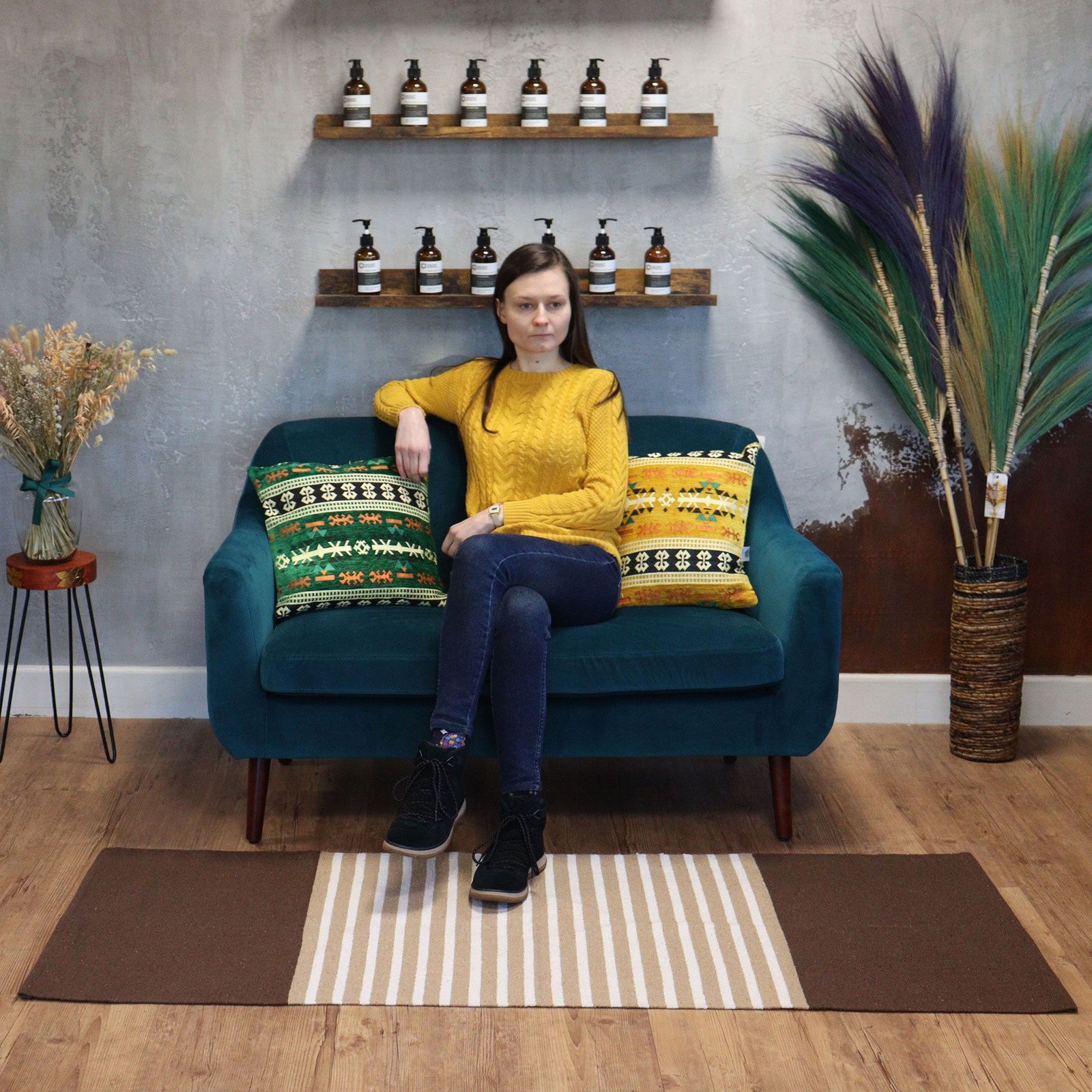 earthbound comfort indian cotton runner brown beige Earthbound Comfort Indian Cotton Runner Brown Beige - Image 6