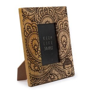 Serenity Buddha Mango Wood Photo Frame Black