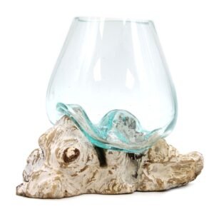 Grand Whitewash Centerpiece Bowl Recycled Glass