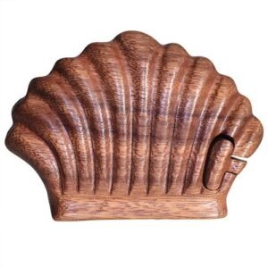 Secret Keepsake Puzzle Box Sea Shell Wood