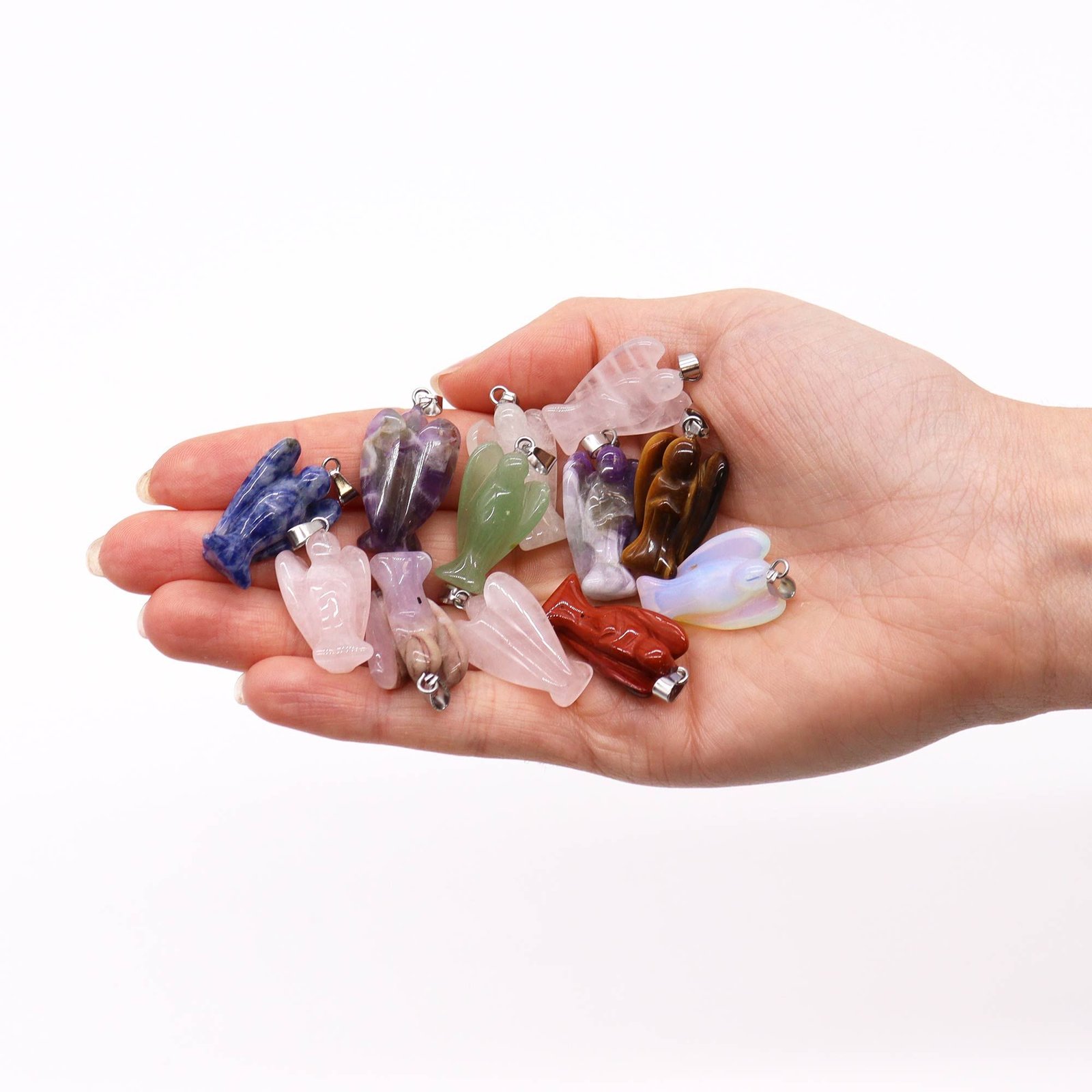 guardian light gemstone mini angel pendants Guardian Light Gemstone Mini Angel Pendants - Image 2