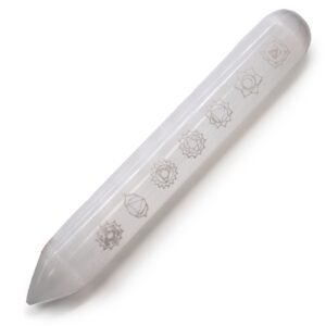 Chakra Alignment Pointed Selenite Healing Wand