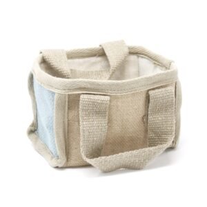Mini Display Shopping Basket Teal Jute