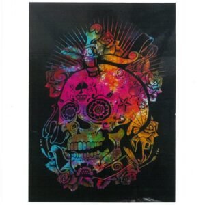 Vibrant Day of the Dead Cotton Wall Tapestry
