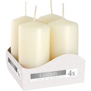 Serene Glow Pillar Candles Ivory Tall Set