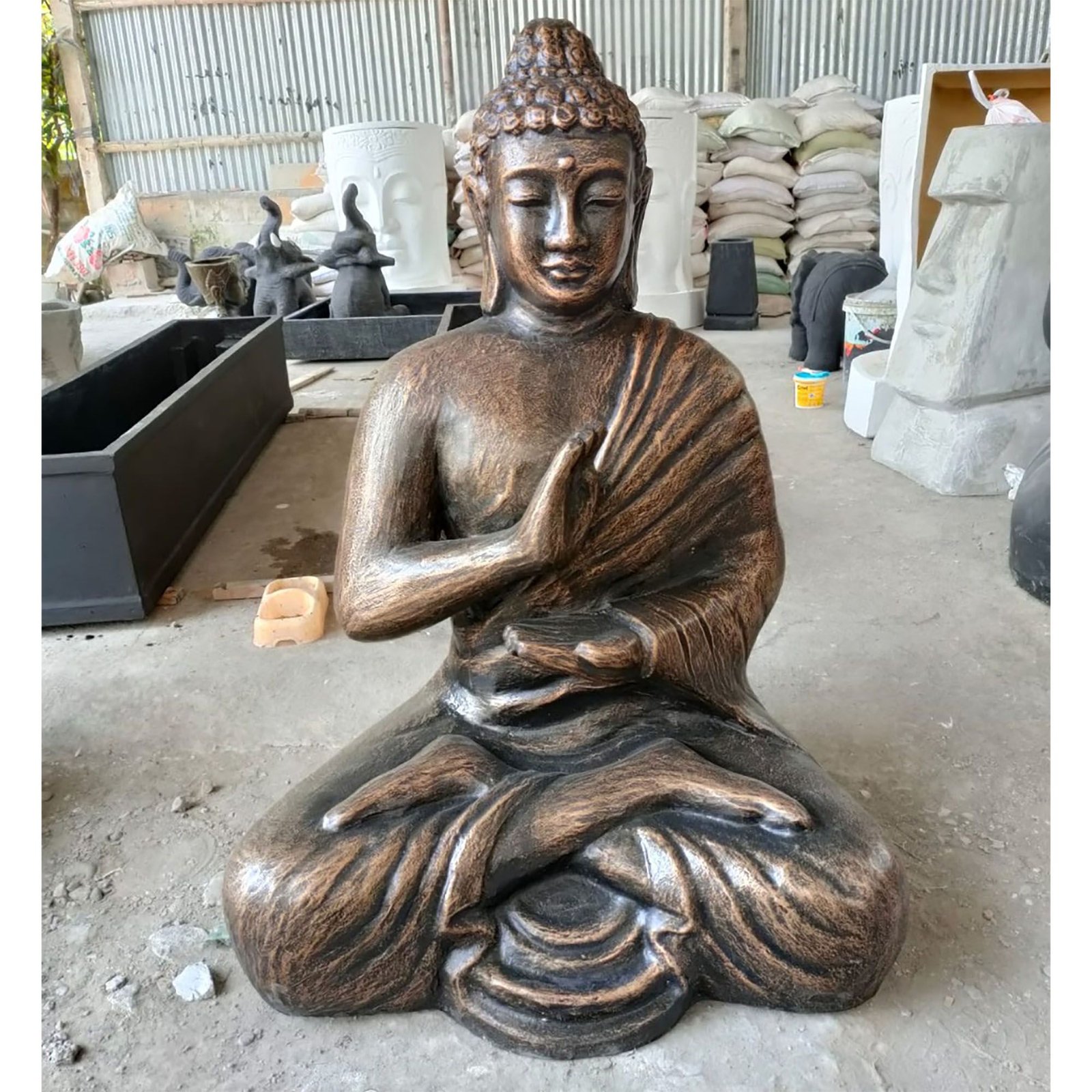 tranquil meditating buddha statue antique gold Tranquil Meditating Buddha Statue Antique Gold