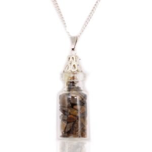 Confidence Bottled Gemstone Necklace Tiger Eye