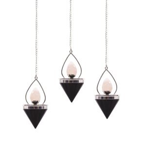 Harmony Lantern Pendulum Black Agate Rose Quartz
