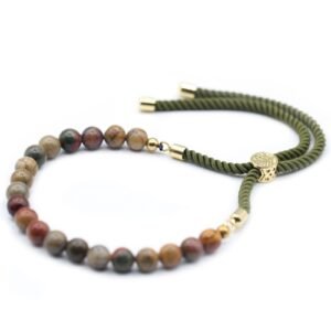 Grounding Energy String Bracelet Picasso Jasper Gold