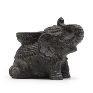 Guardian Elephant Incense and Candle Holder Black