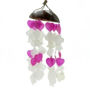 Harmonising Windchime with Pink and White Capiz