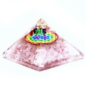 Self-Love Orgonite Pyramid Rose Quartz Rainbow