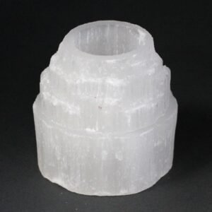 Soothing Glow Mountain Selenite Candle Holder