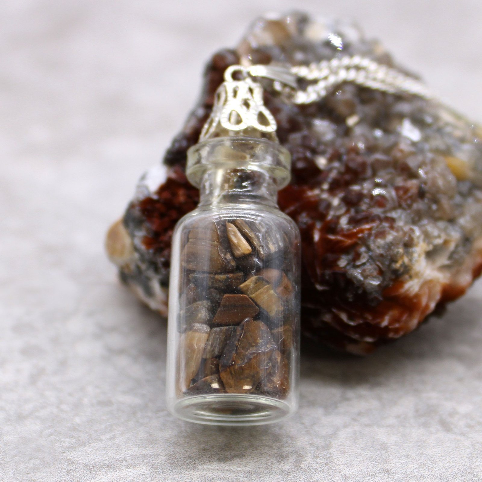 confidence bottled gemstone necklace tiger eye Confidence Bottled Gemstone Necklace Tiger Eye - Image 5