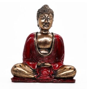 Energising Red and Gold Buddha Resin Statue