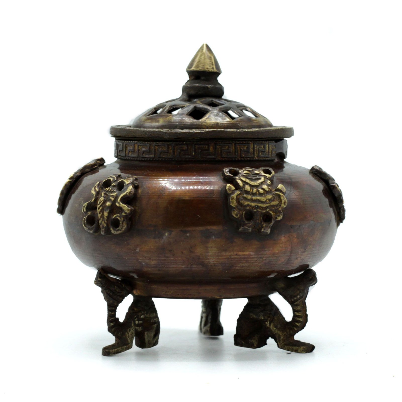 tranquil ritual incense burner six tibetan symbols Tranquil Ritual Incense Burner Six Tibetan Symbols