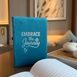 Mindful Journey Velvet Notebook Light Blue
