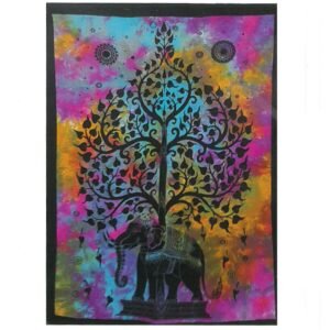 Sacred Elephant Tree Cotton Wall Tapestry