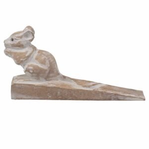 Whimsical Wooden Doorstop Handcarved Dormouse
