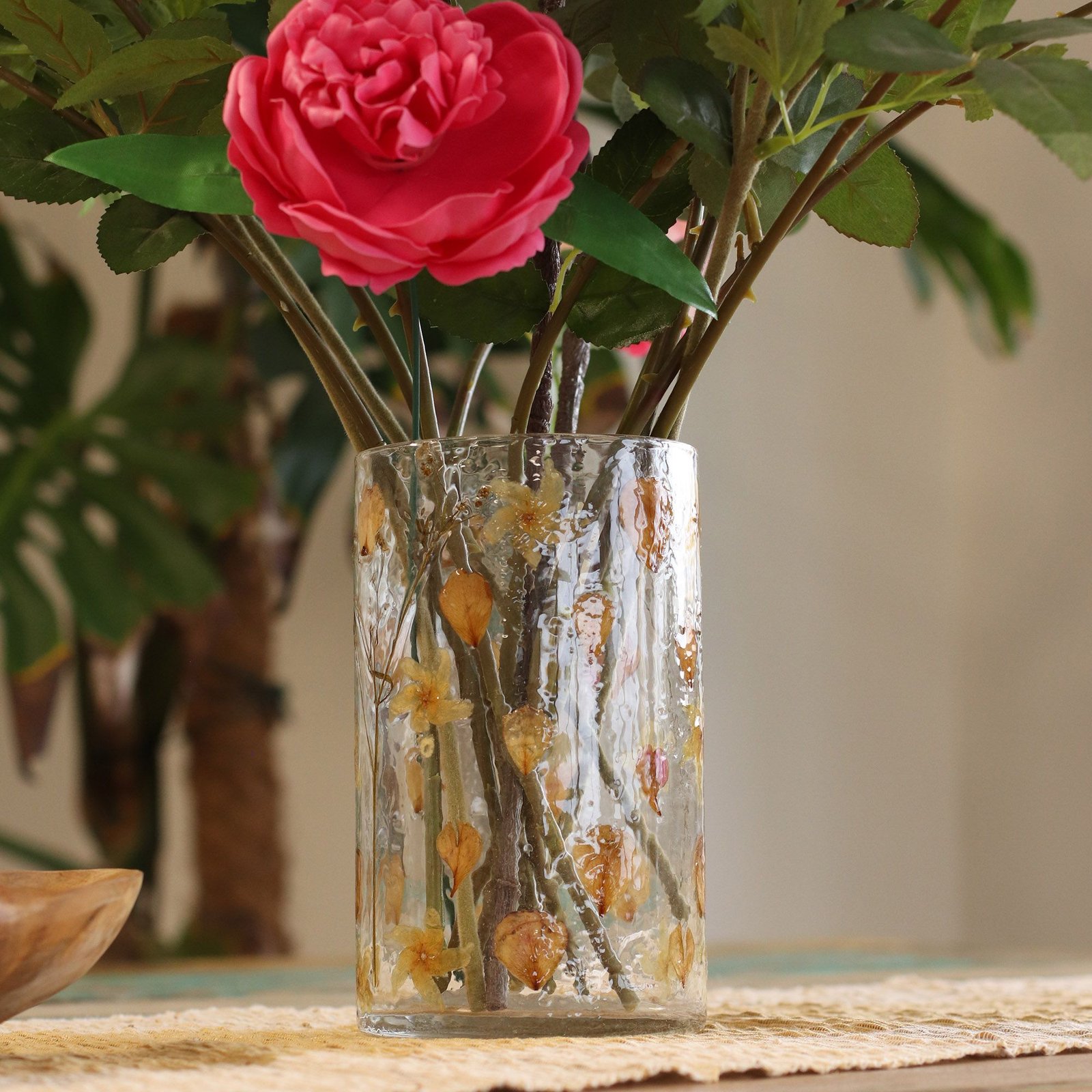 elegant tall vase candle holder rose florals Elegant Tall Vase Candle Holder Rose Florals - Image 4