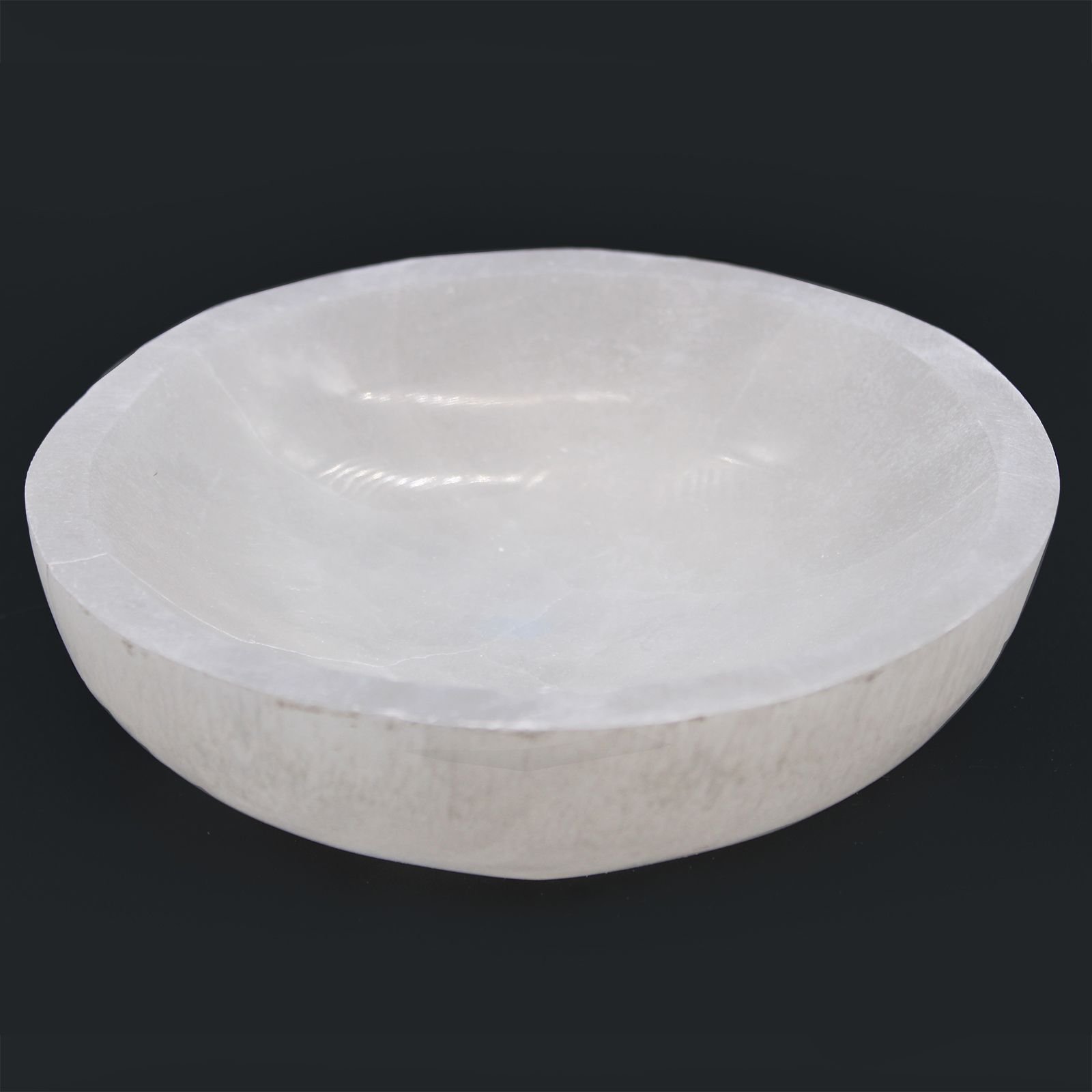 cleansing selenite round crystal bowl 15cm Cleansing Selenite Round Crystal Bowl 15cm - Image 3
