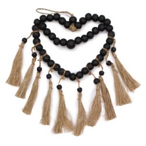 Delicate Wall Hanging Heart Beaded Seagrass