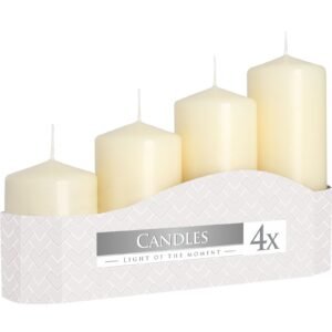 Harmonious Pillar Candle Set Ivory Mixed Heights