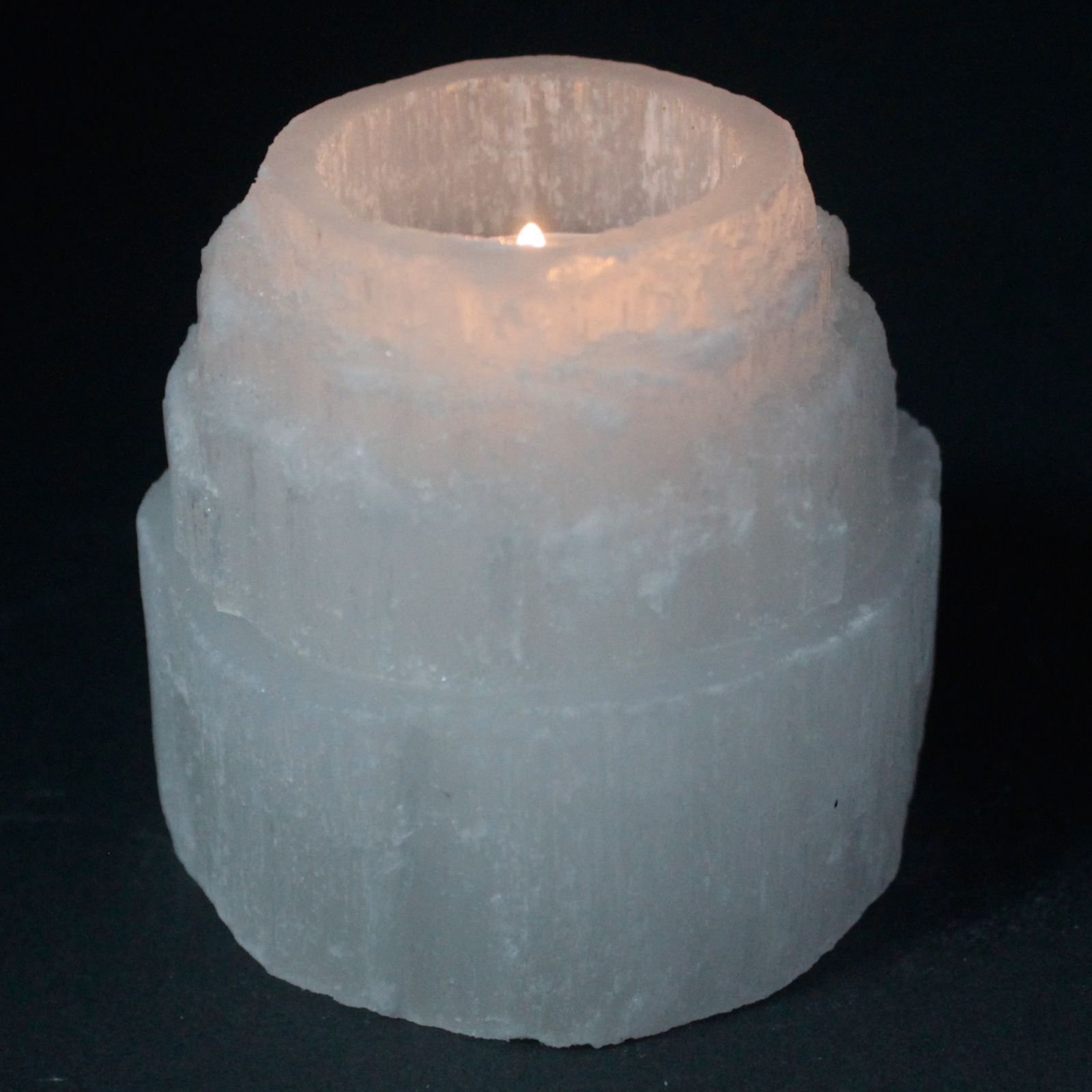 soothing glow mountain selenite candle holder Soothing Glow Mountain Selenite Candle Holder - Image 2