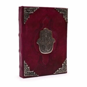 Protective Hamsa Red Leather Deckle-Edge Journal