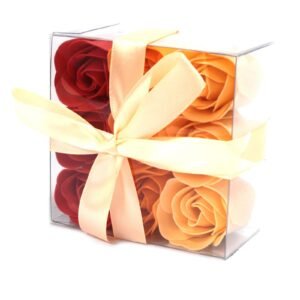 Romantic Bath Soap Flower Box Peach Roses