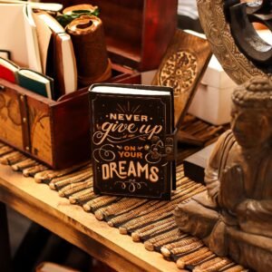 Dream Pursuit Leather Notebook Never Give Up