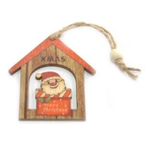 Joyful Noel Wooden Ornaments Santa With Gift