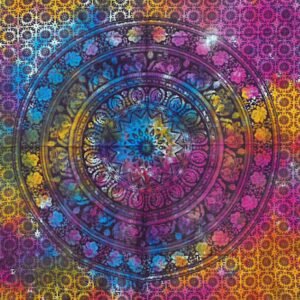 Vibrant Harmony Cotton Wall Art Mandala Elephant